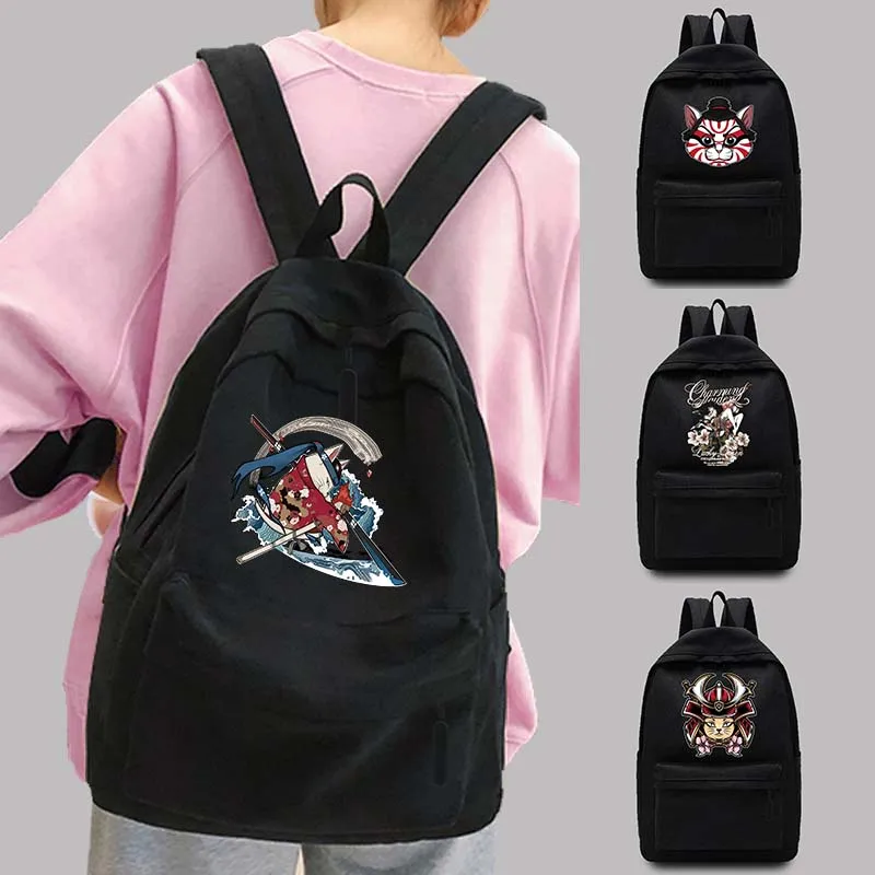 

Youth Unisex Travel Backpack College School Bag Samurai Print Series Harajuku Sports Backpacks Ladies Backpack Laptop Bags