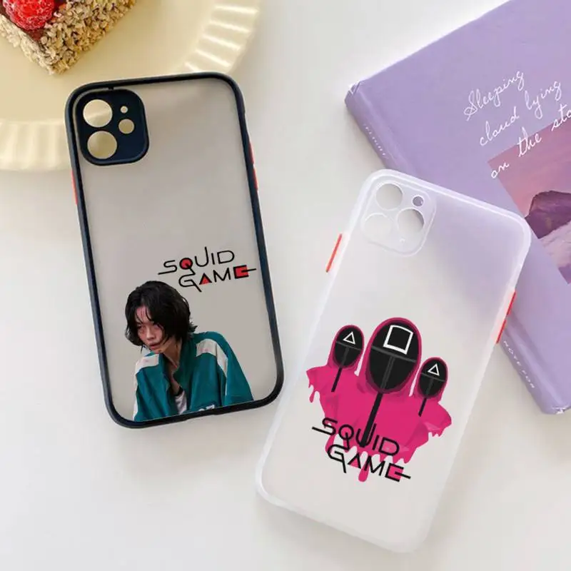 

Korean TV series Squid Game Phone Case matte transparent For iphone 7 8 11 12 13 plus mini x xs xr pro max cover