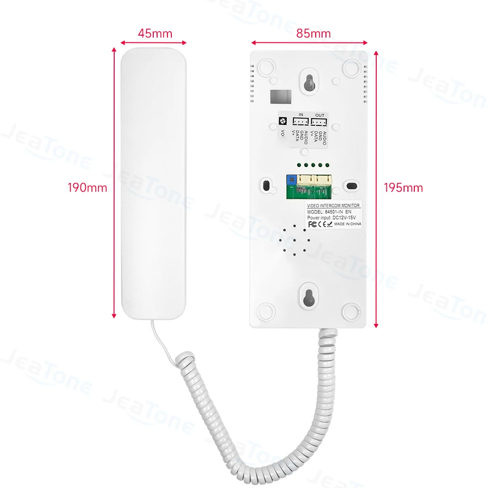 Jeatone Home Audio Handset Doorman Phone Wired Intercom System for Apartment with Dual Way Talk, Unlock, Transfer Call Function enlarge