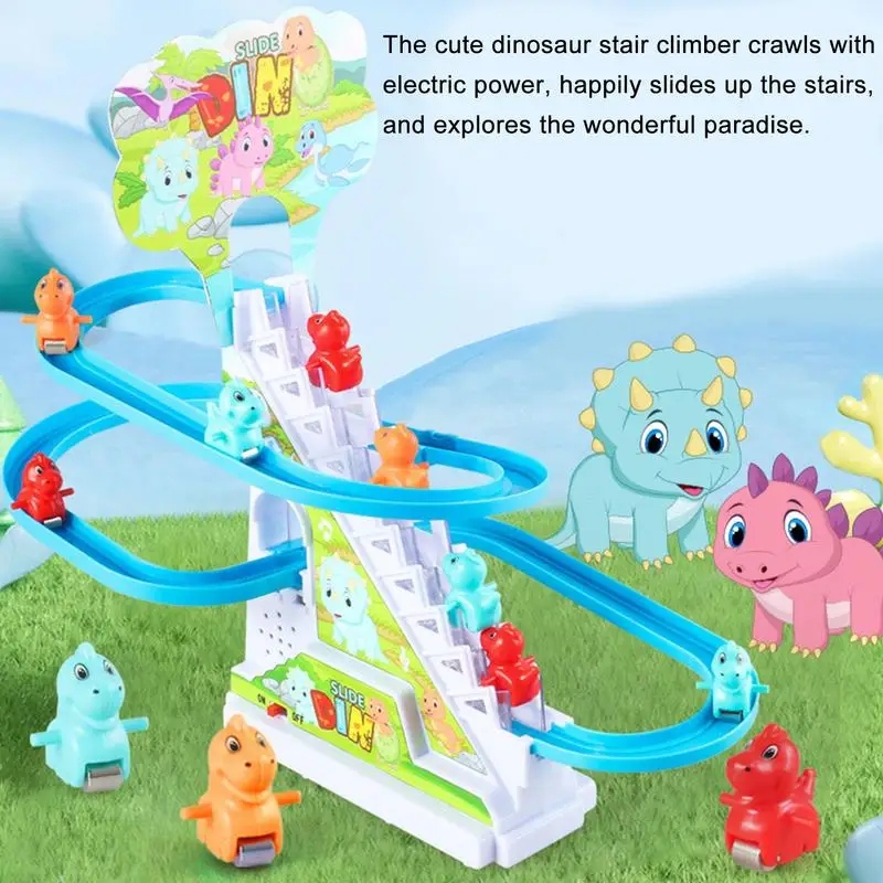 

Игрушка-слайдер динозавр с музыкой, скалолазание, лестница, трек, слайд, детская развивающая игрушка, набор для гонок