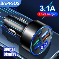 3 1a usb fast car charger for xiaomi 11 10t poco x3 m3 redmi 9 iphone 12 11 pro 7 8 plus mobile phone adapter led car charger