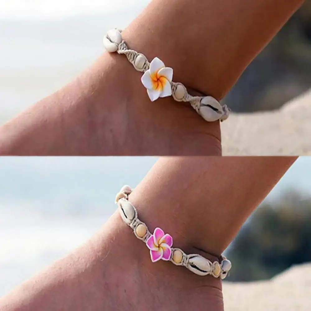 

Bohemian Flower Sea Shell Beads Anklet Foot Chain Women Barefoot Ankle Bracelet