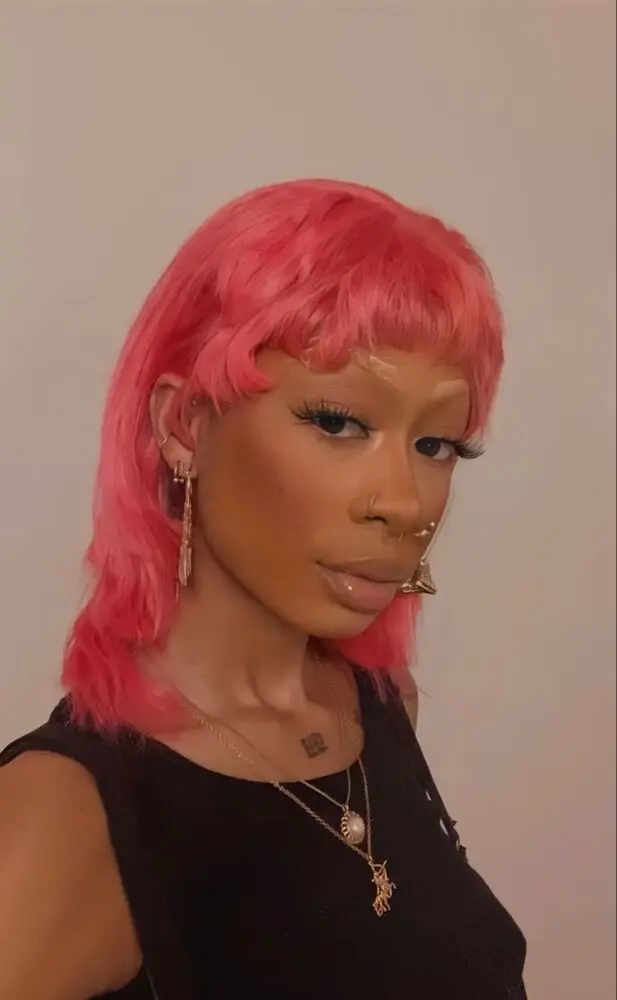 Модный розовый парик кефали с челкой волнистые парики стрижкой пикси модные