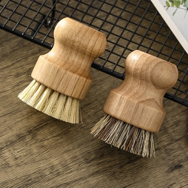 

Pot Brush Dishwashing Brush Short Handle Natural Sisal Hemp Household Kitchen Tool Coconut Palm Cleaning Decontamination Brush