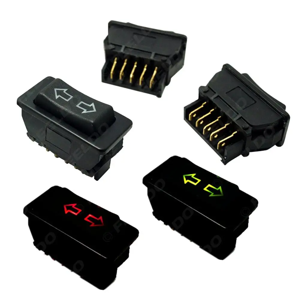 

Universal Car 12v/24v Power Window Switches 5pins Car Double Arrow Super Tough Long Service Life Applicable To Most Models