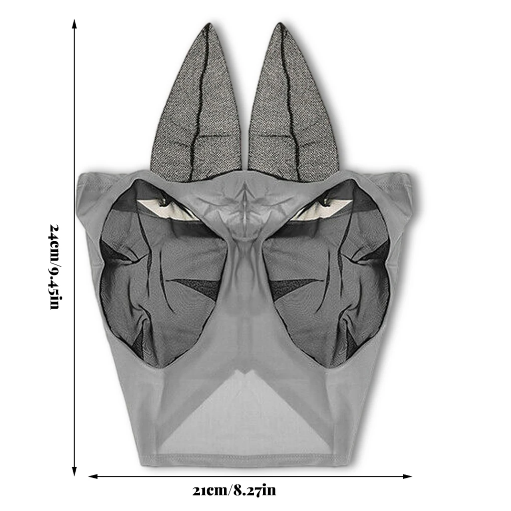 

Outdoor Riding Animal Breathable Face Guard Insect Proof Summer Eyes Net Shield Full Shielding Decoration Pet Black