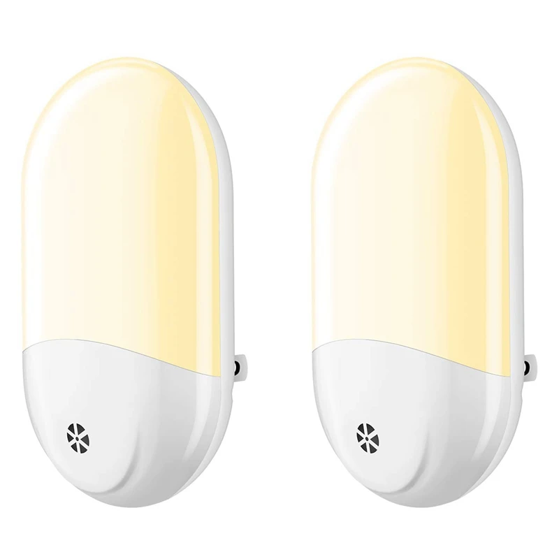 

Светодиодный настенный ночсветильник с автоматическим датчиком освещения, мягкий и теплый белый ночсветильник с электрической розеткой для ванной, 2 шт.
