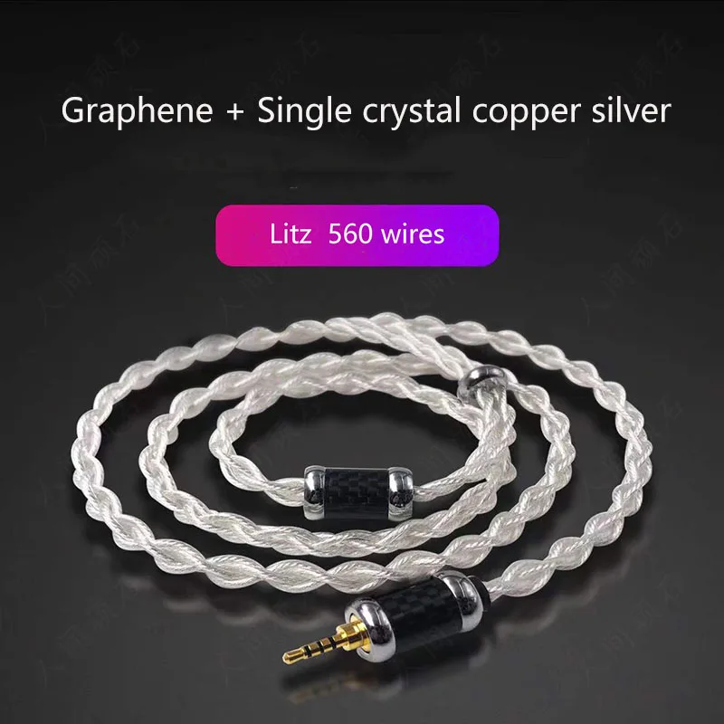 

Graphene + Litz 6 OCC plated silver Earphone Headphone Cable A2DC QDC IE80 IE400 MMCX 0.78 2Pin 2.5/4.4/3.5mm TYPE-C Lighting