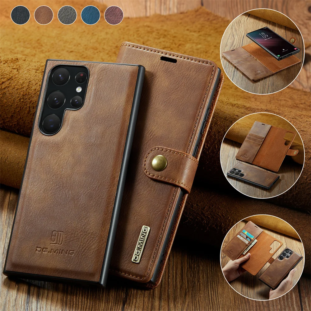 

Магнитный кожаный чехол для Samsung Galaxy S23 S22 S21 Ultra Note 20 A54 A34 A14 A24 4G