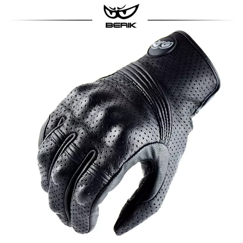 

BERIK Summer Motorcycle Gloves Men Leather Motocross Biker Glove Retro Moto Riding Gloves Vintage Motorcyclist Accessories M-XXL