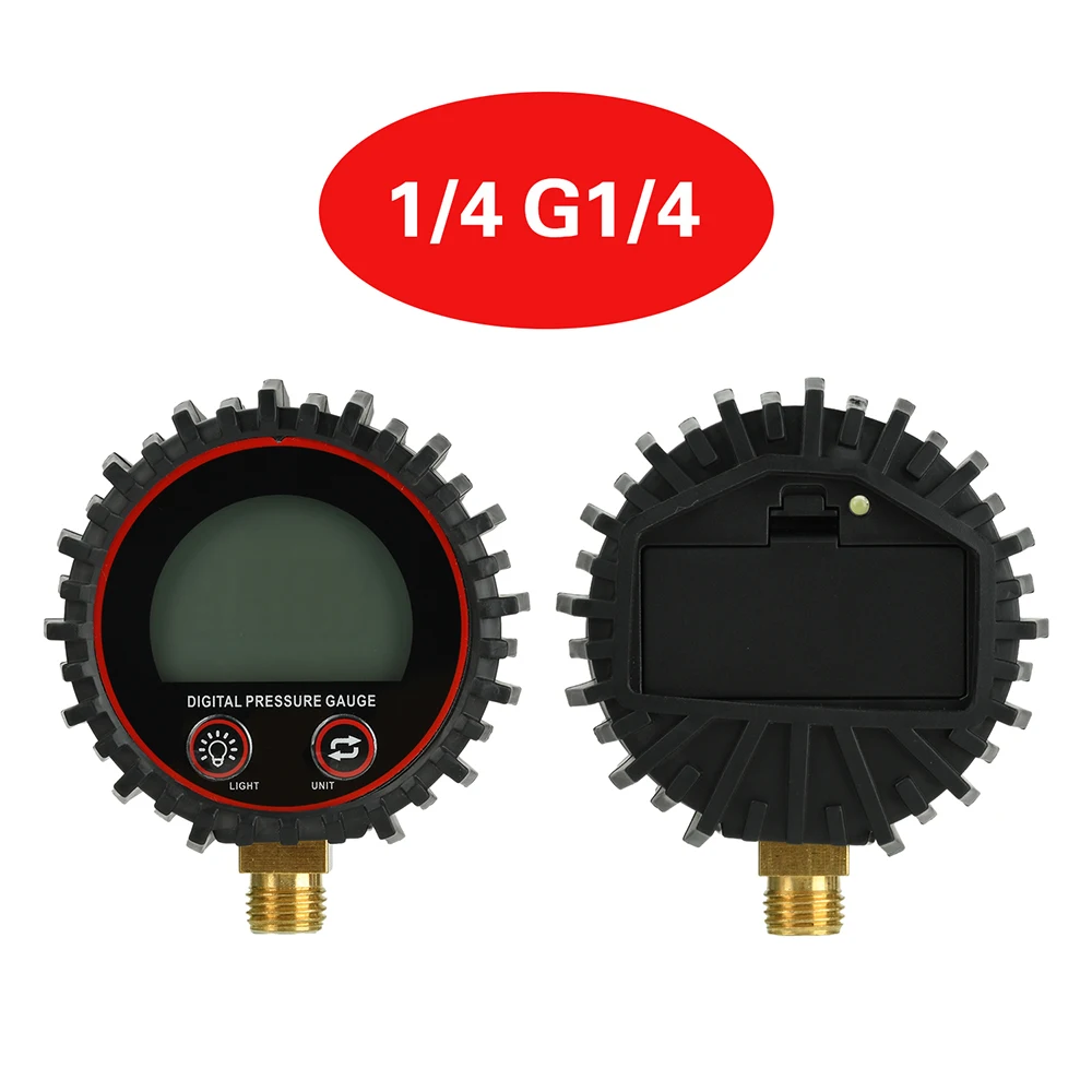 

Цифровой манометр газа M11 1 1/4 1/8 NPT G1/4 с резьбовым разъемом, ЖК-дисплей, светодиодная подсветка, инструмент для мониторинга автомобиля