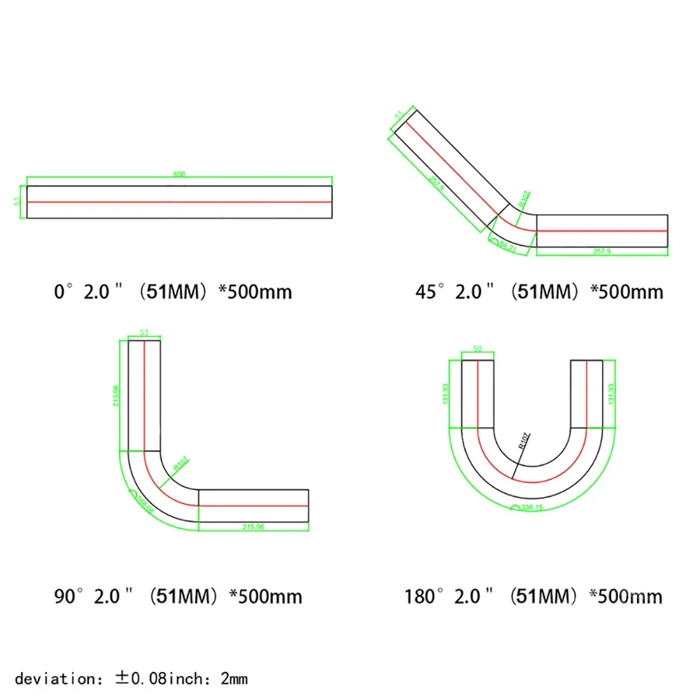 Универсальная алюминиевая трубка 51 57 63 70 76 мм для гоночного автомобиля
