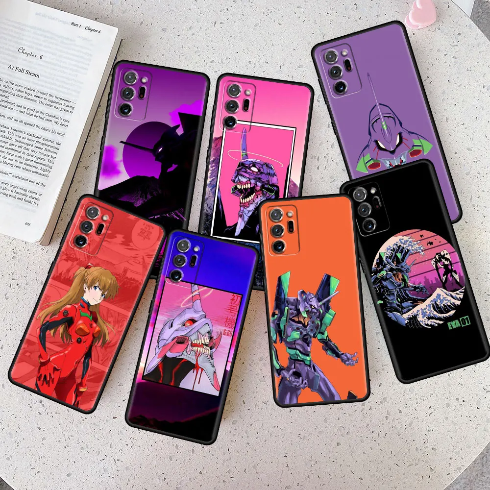 

Case Coque for Samsung Galaxy Note 8 9 10 Plus Note20 Ultra F22 M31 M52 M11 Cute Genesis Evangelion Anime Cell Soft Bag Print