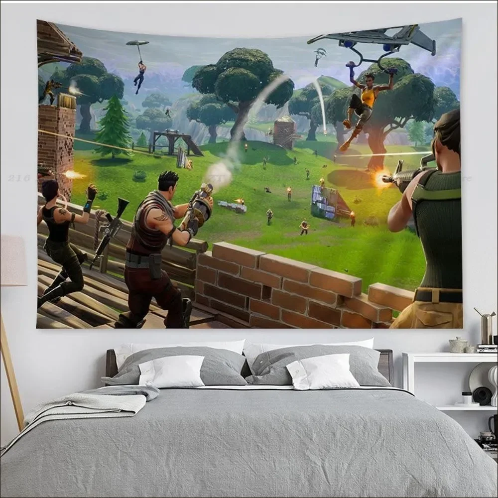 Фото Гобелен с изображением биты F-Fortnites, художественная печать, индийский Будда, украшение на стену, колдовство, богемный домашний декор №3