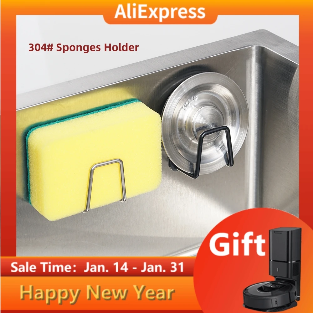 

Самоклеящиеся губки для кухонной раковины, стеллаж для сушки Слива 304, аксессуары для кухонной раковины из нержавеющей стали