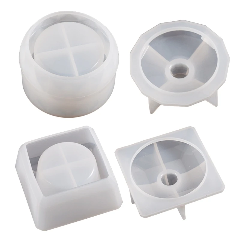 

Y51E 2 Pack Silicone DIY Jewelry Storage Box Molds Resin Casting Epoxy Ashtray Moulds
