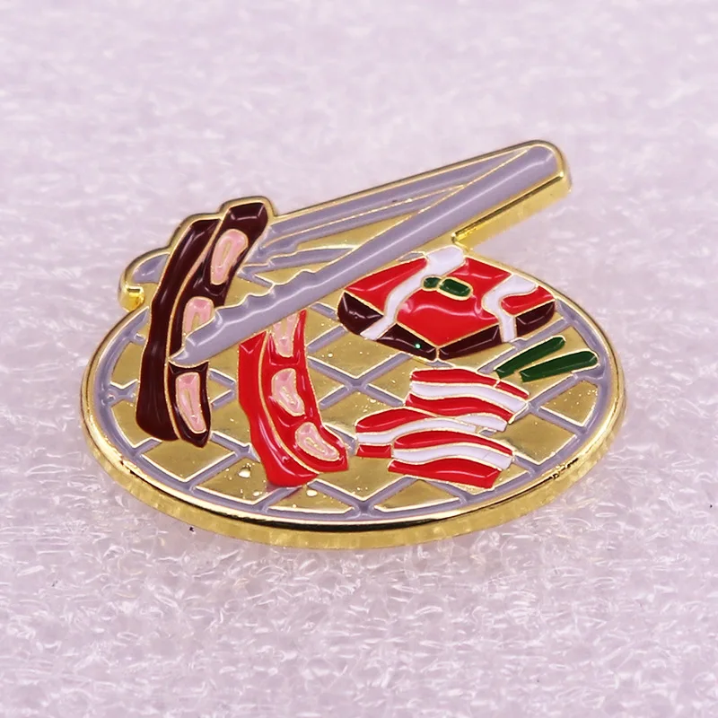 

Barbecue Enthusiasts Metal Enamel Clothes Hat Bag Coats Lapel Badge Brooch Pin
