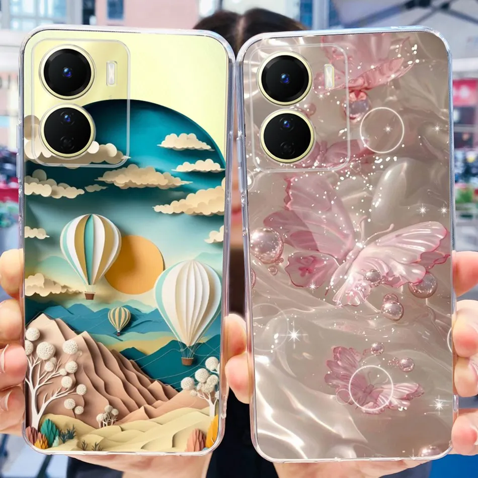 Милый мягкий силиконовый чехол из ТПУ с рисунком для Vivo Y16 и 16 4G V2204 V2214