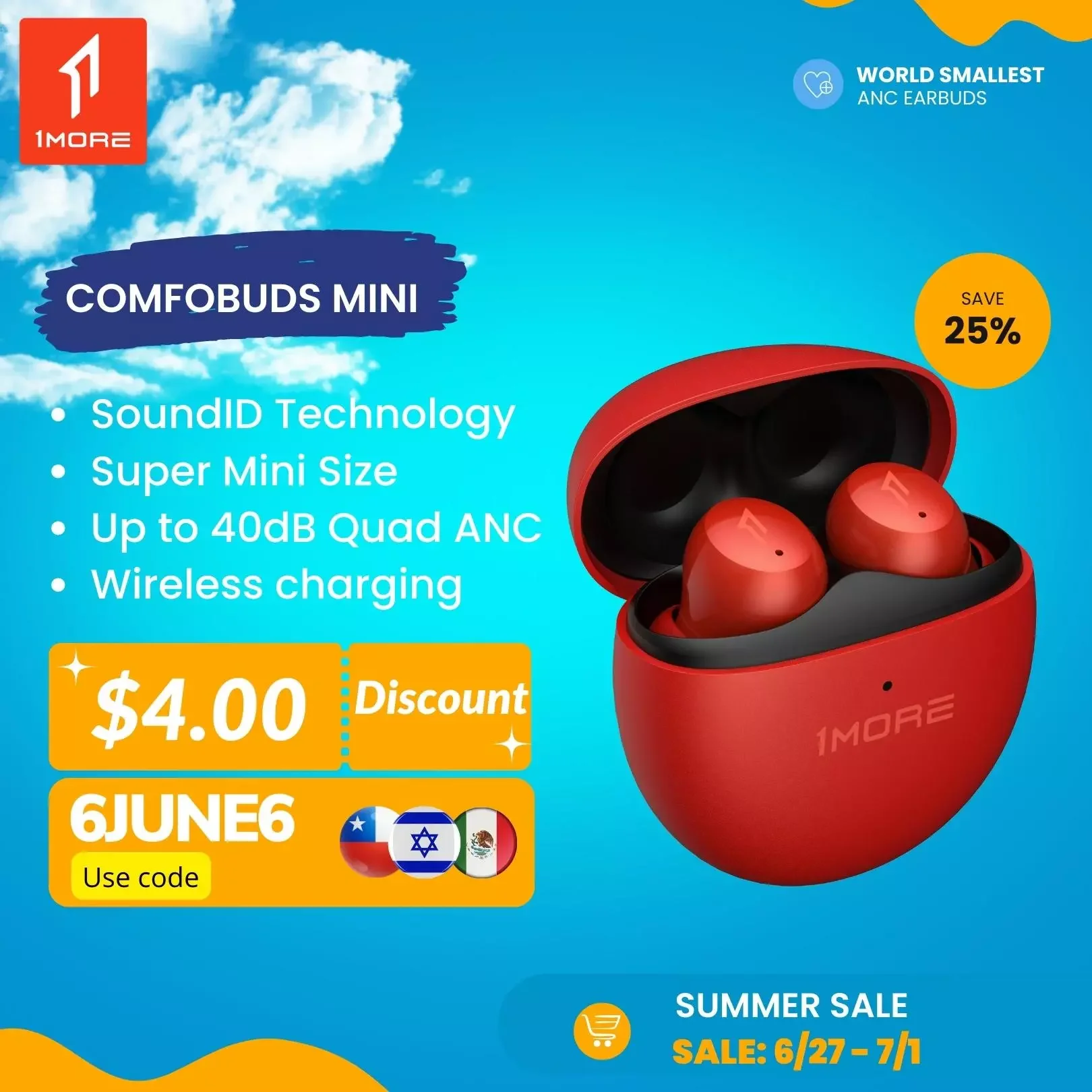 

Мини-наушники ComfoBuds с поддержкой Bluetooth 5,2, 40 дБ, 3,7 ГГц