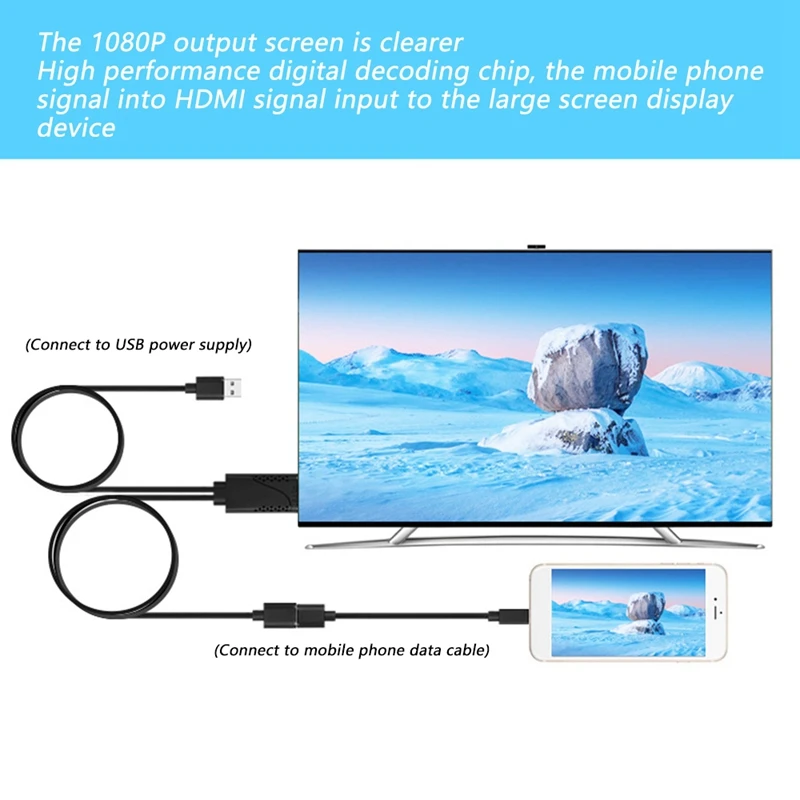 Аналогичный кабель экрана для Apple Android Phone Type мобильный телефон 3 в 1 к HDMI TV Audio Adapter
