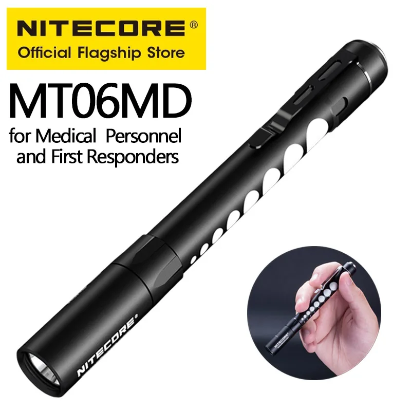 Фонарик NITECORE MT06MD медицинский для оказания первой помощи, светодиодный карманный фонарь для доктора, медсестры, уличная экстренная помощь, батарея AAA