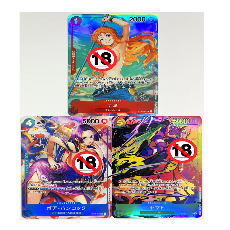 

3pcs/set Nami Boa Hancock ACG Sexy Nude Toys Hobbies Hobby Collectibles Game Collection Anime Cards