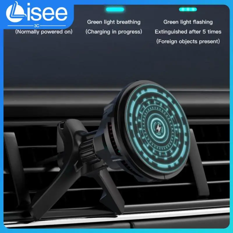 

Magnetic Attraction Car Wireless Charger One Click Charging 360 ° Rotation Wireless Charging Stand 15w Wireless Charger Type-c