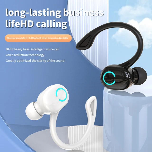 Auriculares inalámbricos TWS con Bluetooth 5,2, miniauriculares manos libres impermeables, deportivos, para música, con micrófono 5