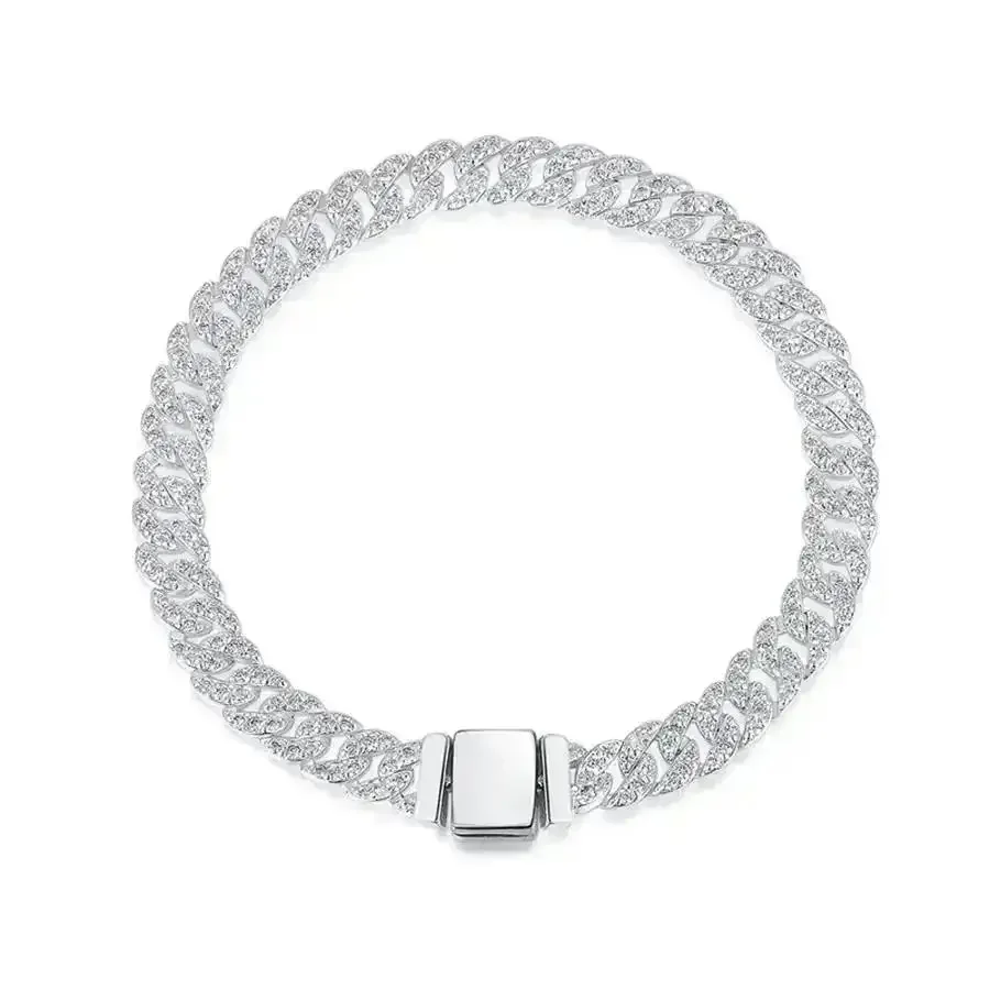 Кубинская цепочка @s блестящая плотно инкрустированная вечная браслет ожерелье