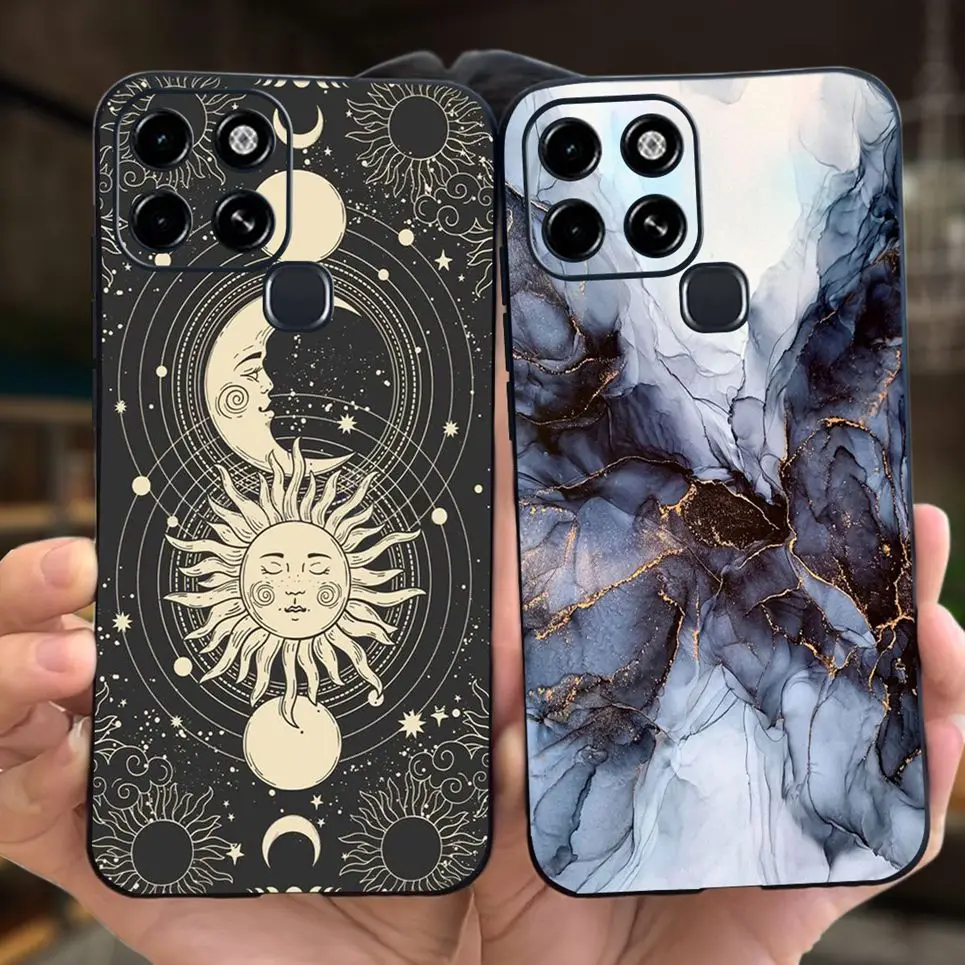 Для Infinix Smart 6 Plus чехол X6823C с животными жидкий силиконовый телефон задняя крышка