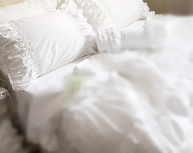 

Цельная чисто белая наволочка с оборками, кружевные наволочки ручной работы, универсальные наволочки для постельного белья, домашний декор, текстильная подушка Sham