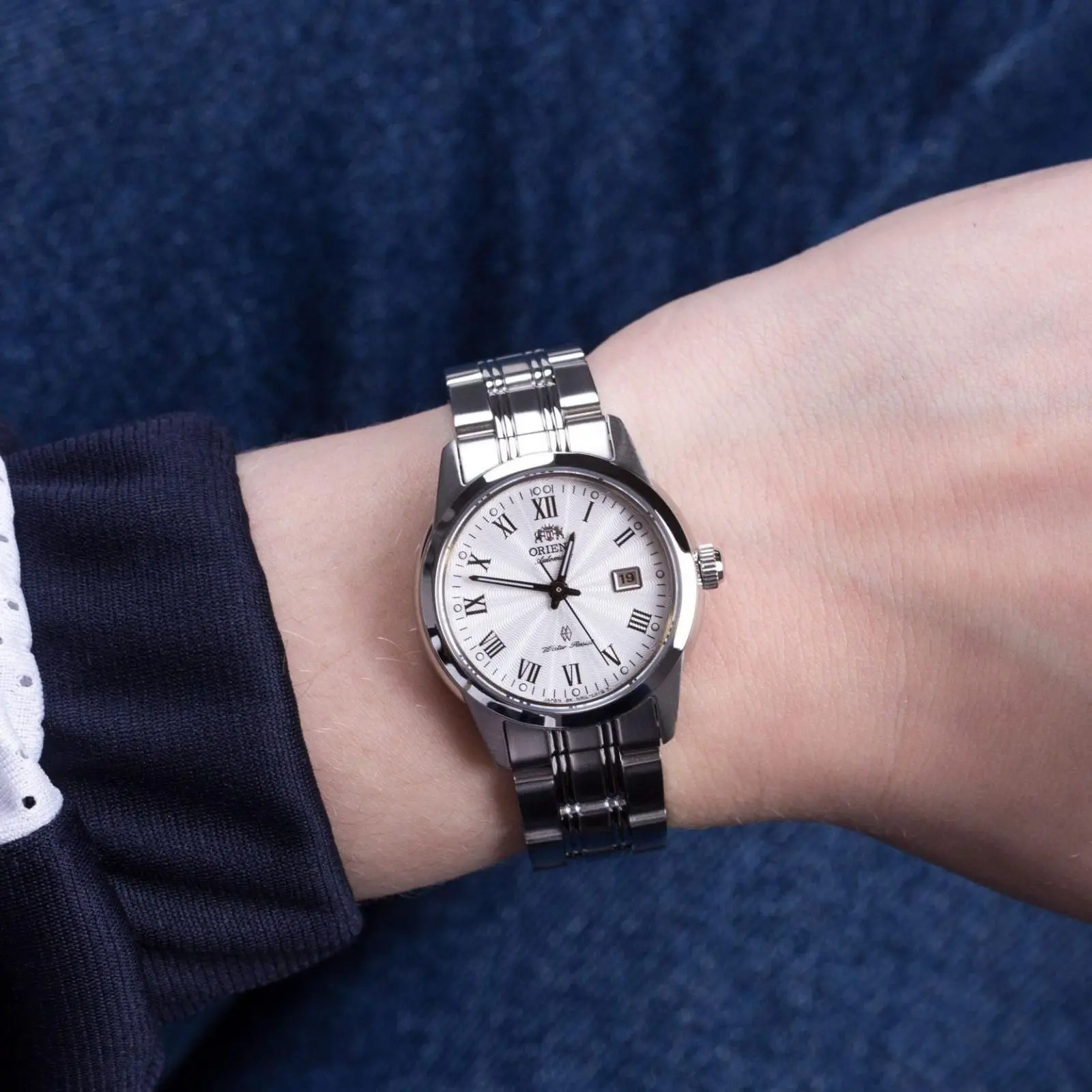Original Orient Mechanical Woman Watch, Japanese Business Wrist Watch Crystal-Encrusted See-through Case Back LUXURI enlarge