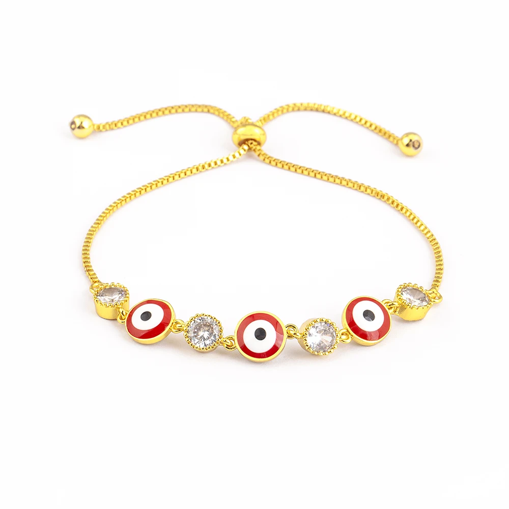 Новое поступление браслет-цепочка Nidin с круглым цирконом 3 цвета Фатима