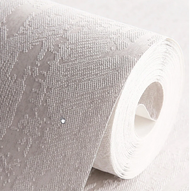1 шт. Современные Простые однотонные текстурированные 3D обои для стен, спальни, гостиной, дивана, фона телевизора светильник лые белые настенные бумажные рулоны