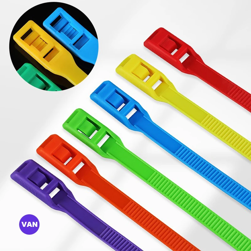 Naughty Castle Cable Tie 8*350mm Children's Playground Pvc Slide Double Buckle Color Nylon Plastic Pull Buckle 100 Pieces/pack