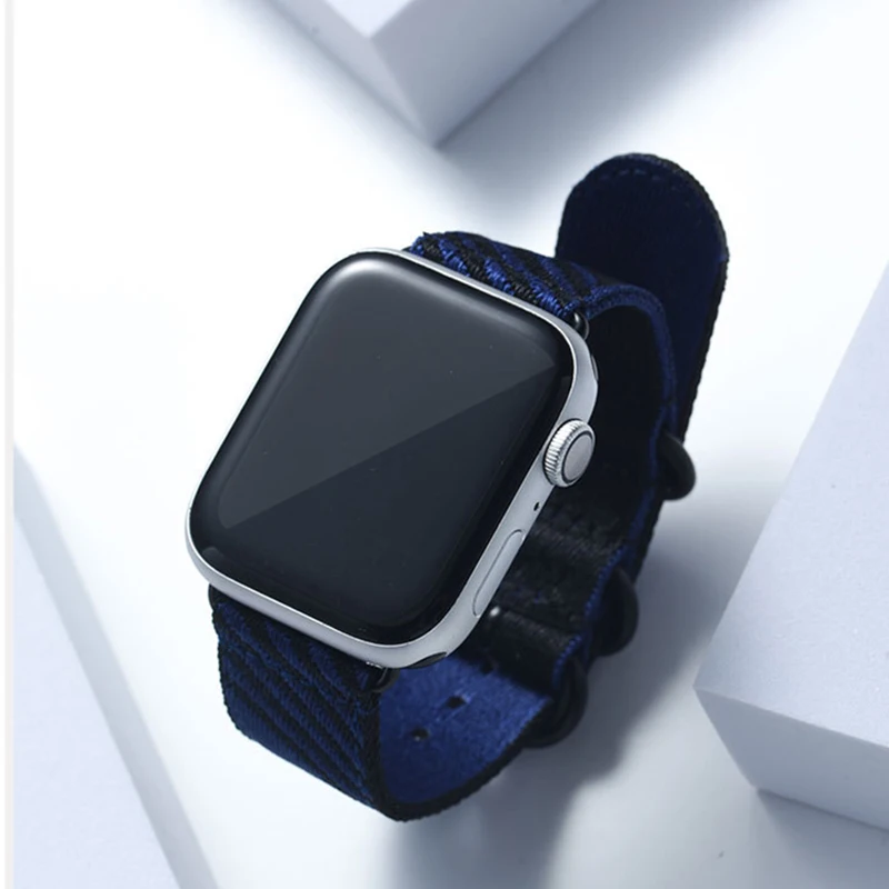 UTHAI P67 iWatch нейлоновые ремешки 44 мм 38 40 42 серии 7 6 5 Смарт-часы Apple холст для мужчин