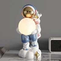 astronaut holding the moon night light ornament nordic home decoration kawaii room decor desk accessories figurines for interior