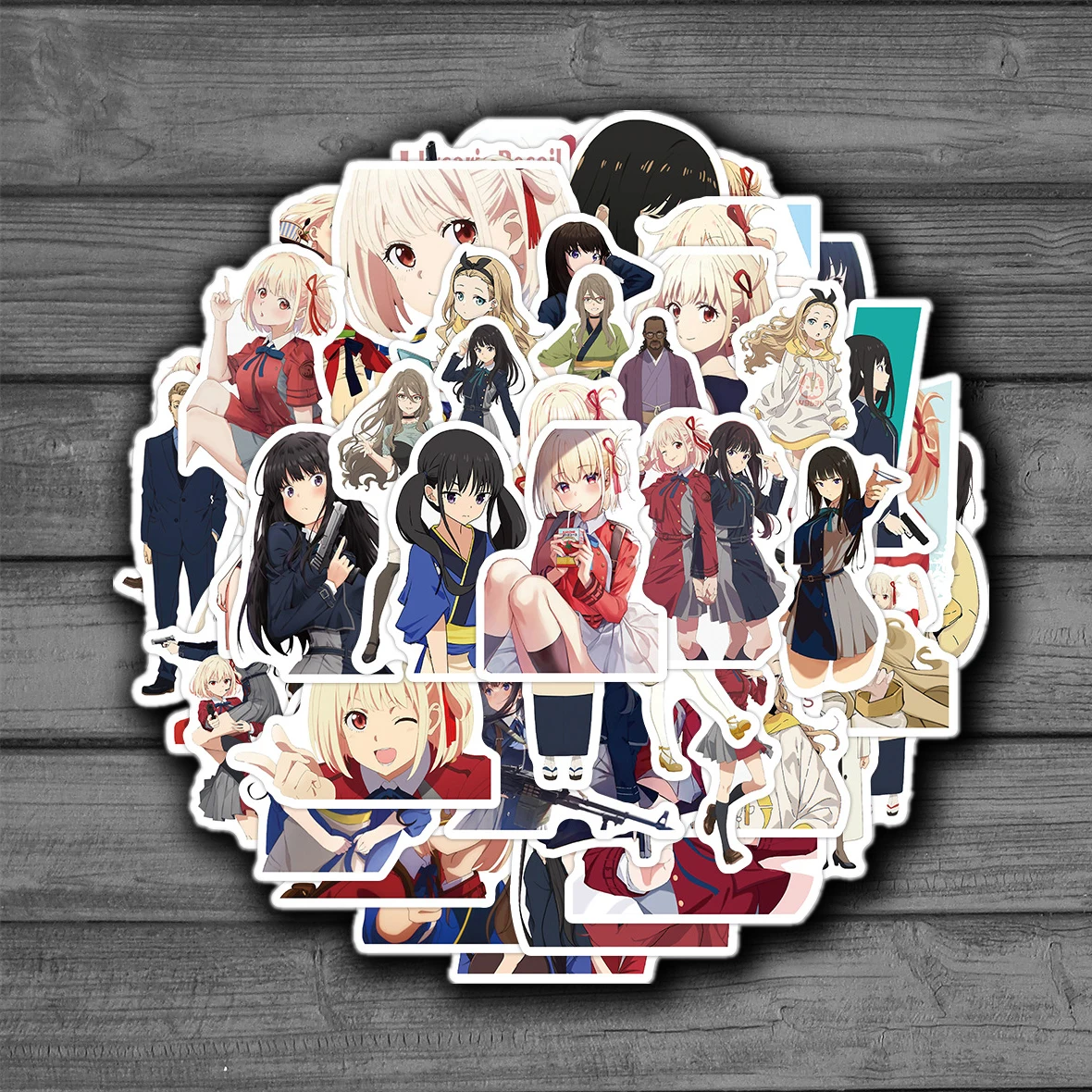 

50Pcs Anime Stickers ​Lycoris Recoil Cartoon Toy Luggage Laptop Cafe Skateboard Nostalgia Lightning Phone Decals for Fridge Gift