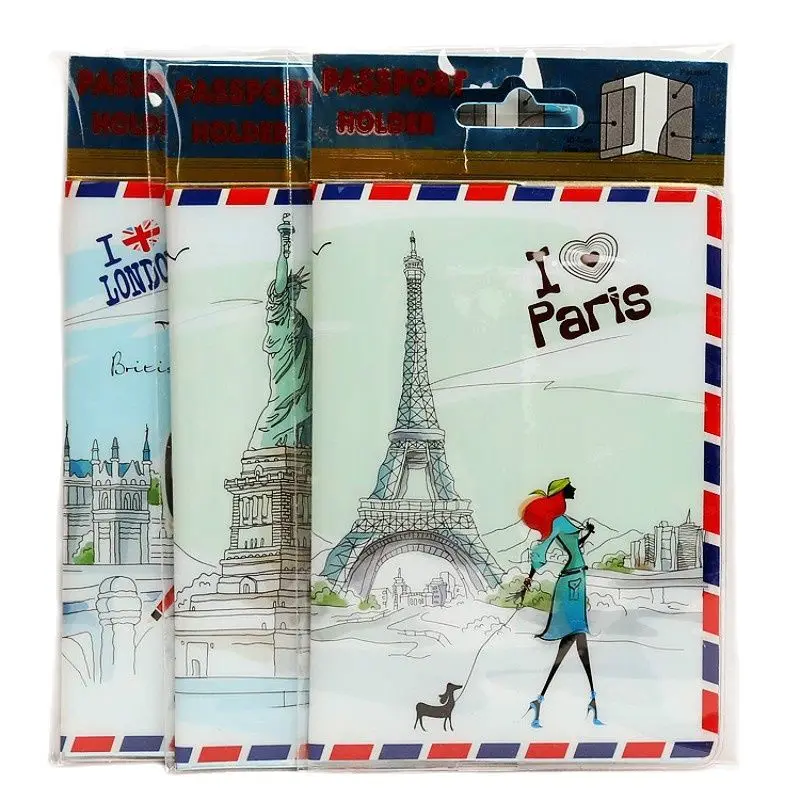 

Mini Order 1pcs fashion Europe Style 3D Passport Holder PVC Travel Passport Cover Case,14*9.6cm Card & ID Holders-Travel abord