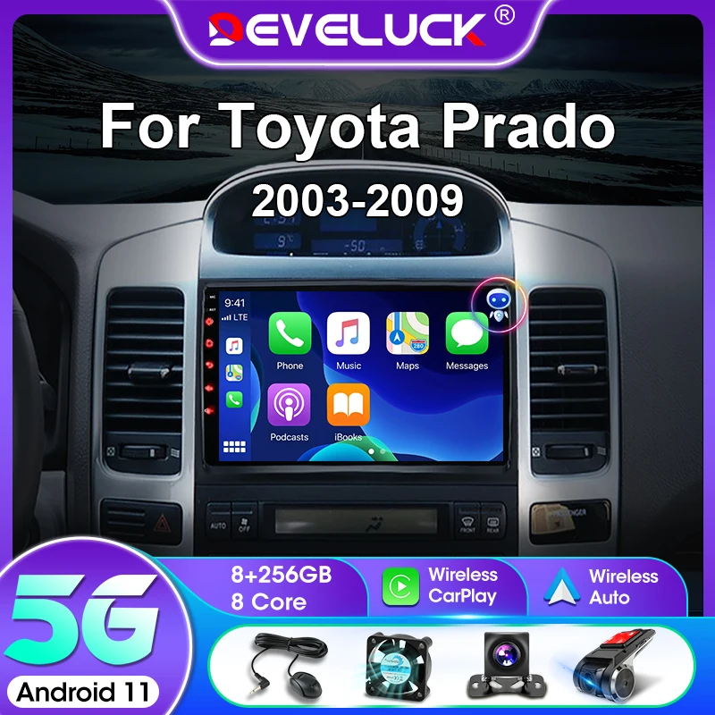 Stereo For Toyota Land Cruiser Prado 120 Lc120 2003 - 2009 Multimedia Player Gps Carplay Dvd