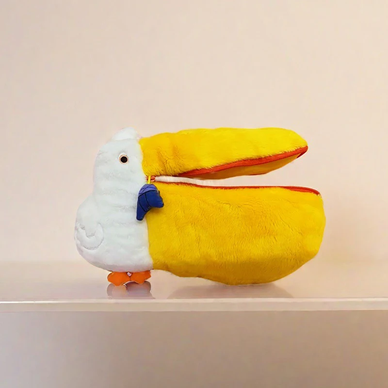 Милые пеналы Pelican плюшевая сумка для макияжа ручек хранения канцелярских