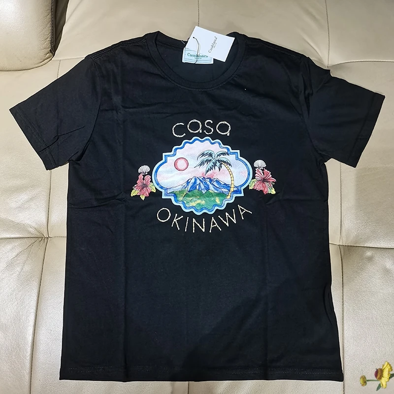 

Real Photo Casablanca T Shirt Landscape Print Casablanca T-shirt O-Neck Cotton Tops Tees One Day Ship Out