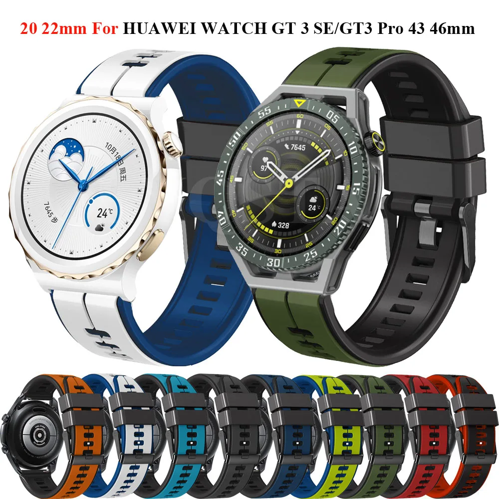 

Strap Silicone Watchband For Huawei Watch GT3 SE/Pro 43mm/GT2 42 46mm/GT Runner 46mm Smart Band Sport Bracelet 20 22MM Wristband