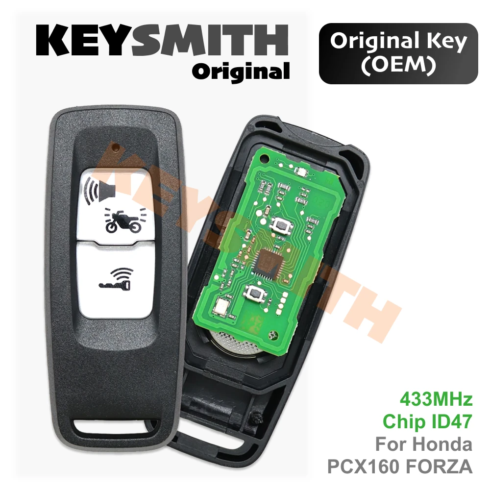 Фото Умный ключ KEYSMITH для мотоцикла Honda PCX160 FORZA, полный комплект, 433 МГц, дистанционный ключ-брелок, чип ID47, 35111-K1Z-U11 №1