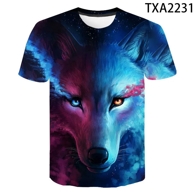 

Wolf Pattern Streetwear Fashion T-shirt Boy Girl Kids 3D Printed Short Sleeve Casual Men Women Children Cool Tops Summer New