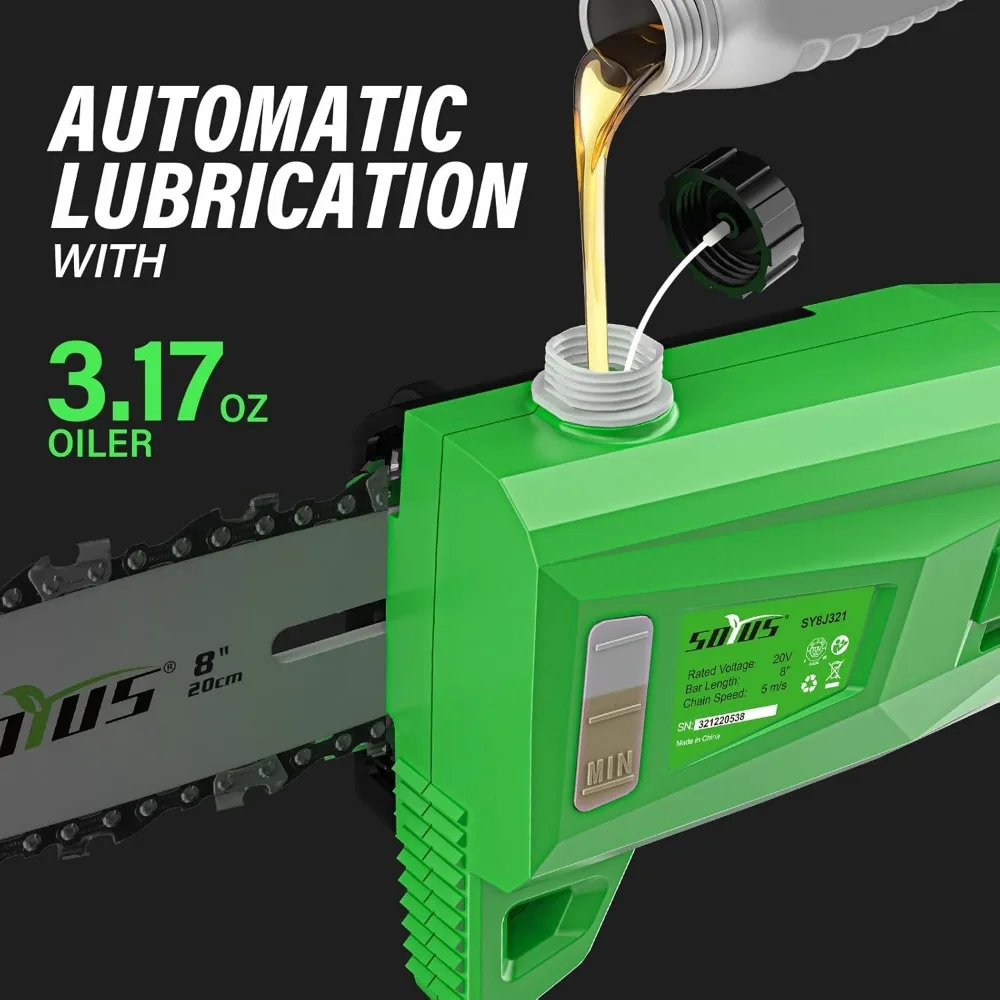 Полюсная пила 8-дюймовая аккумуляторная электрическая с максимальным вылетом 15