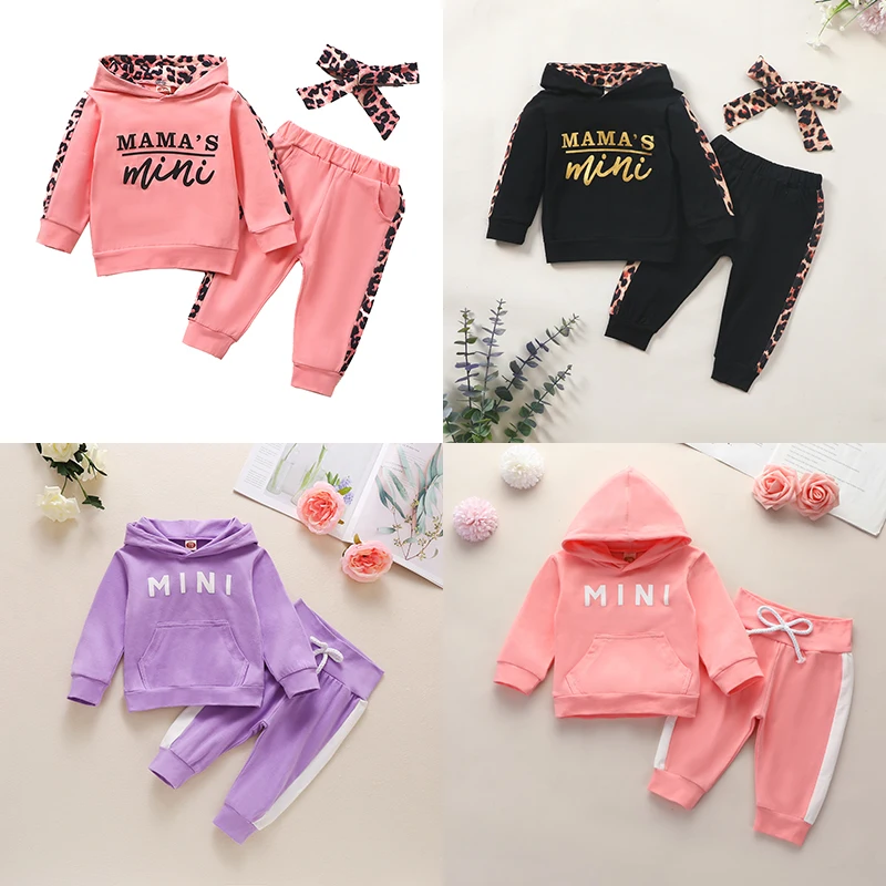 

Pink Cute Children Clothing Sets 2021 Autumn Spring Baby Girls Clothes Long Sleeve Hooded Casual Tracksuit Suits Toddler Boys