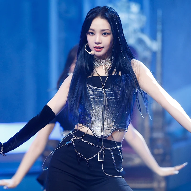 Новый наряд K-pop Женский танцевальный Блестящий жилет праздничная одежда для