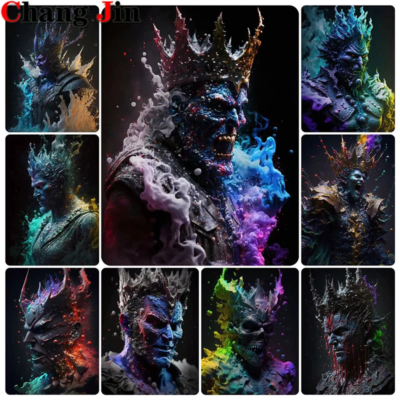 

Алмазная живопись 5D «сделай сам», чернила в стиле Инферно, сатана, вышивка крестиком, искусство алмазов, вышивка, мозаика, домашний декор, подарки