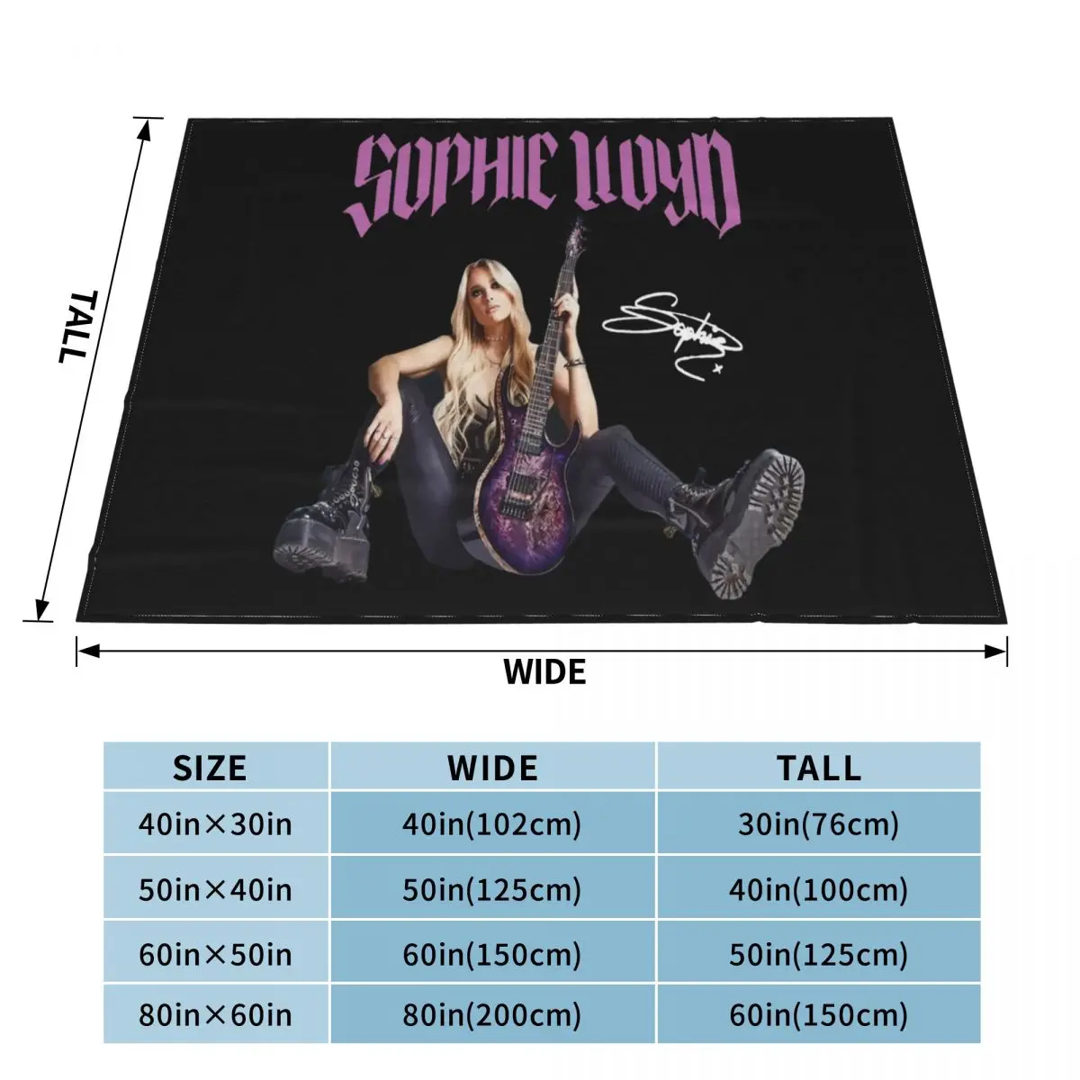 Одеяло для дома Софи Ллойд с надписью Rock Music